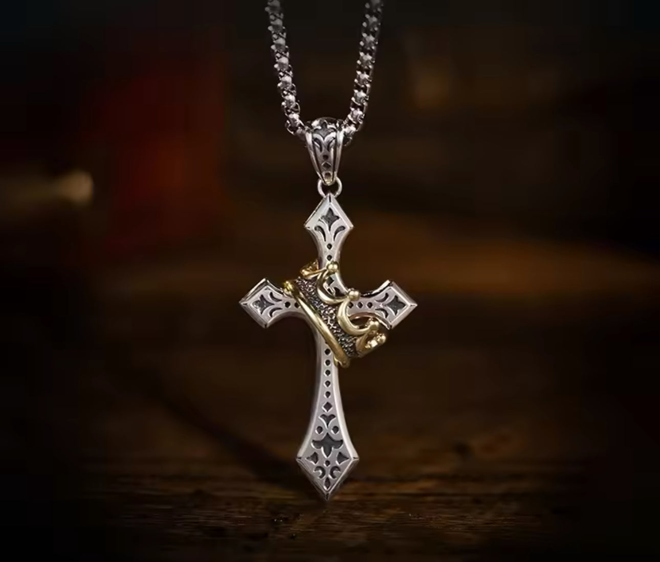 Crowned Cross Necklace