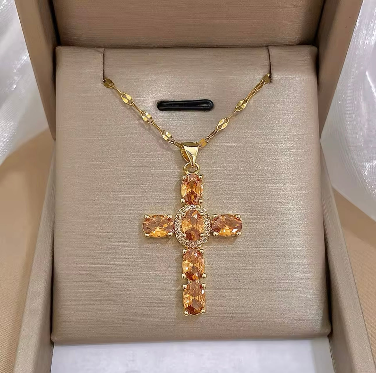 Emerald Cross Necklace