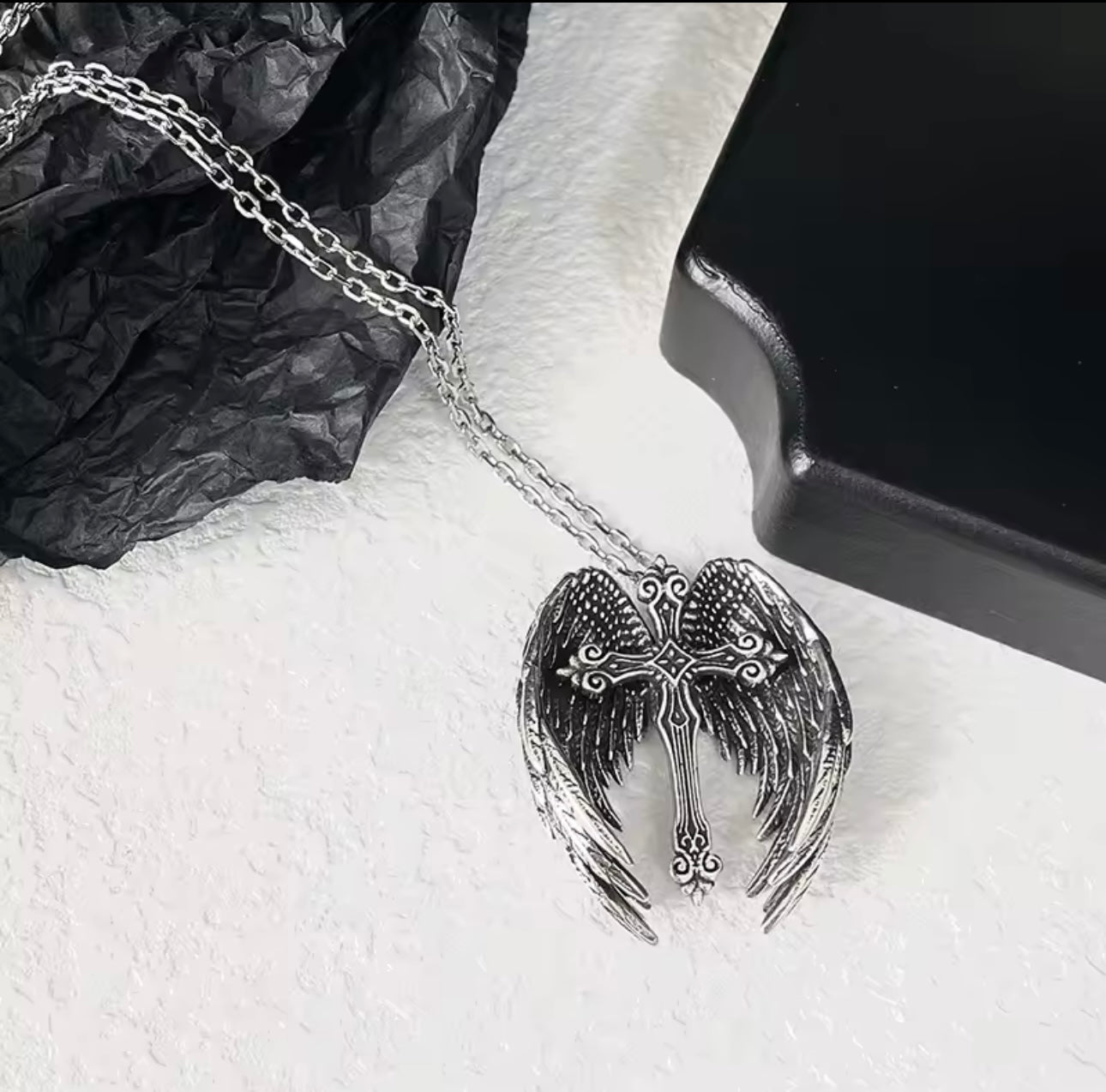 Angel Wings Cross Necklace