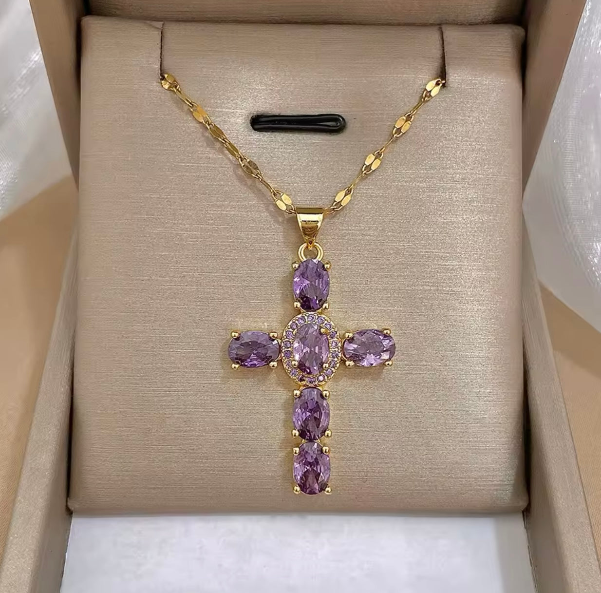 Emerald Cross Necklace