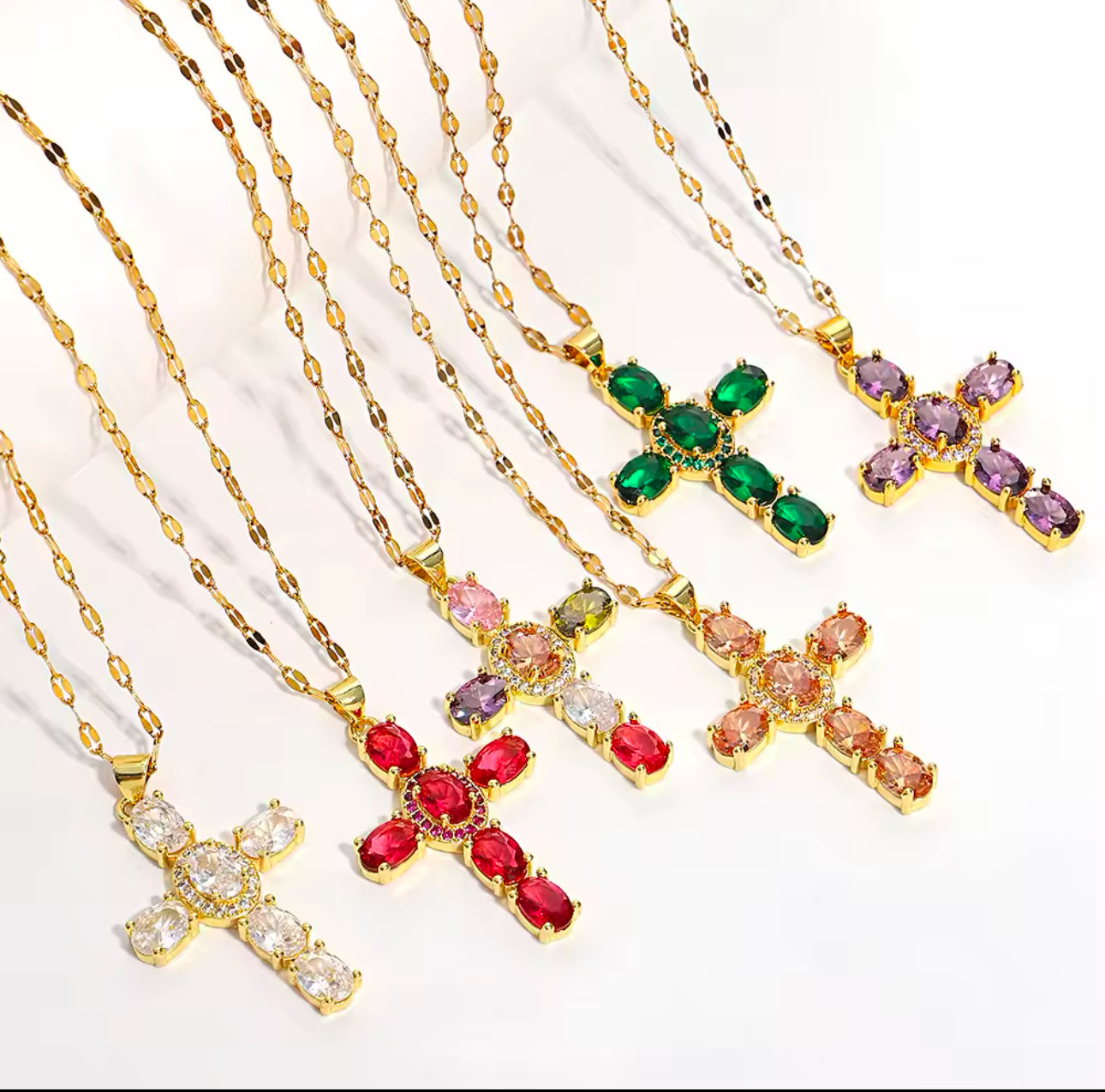 Emerald Cross Necklace