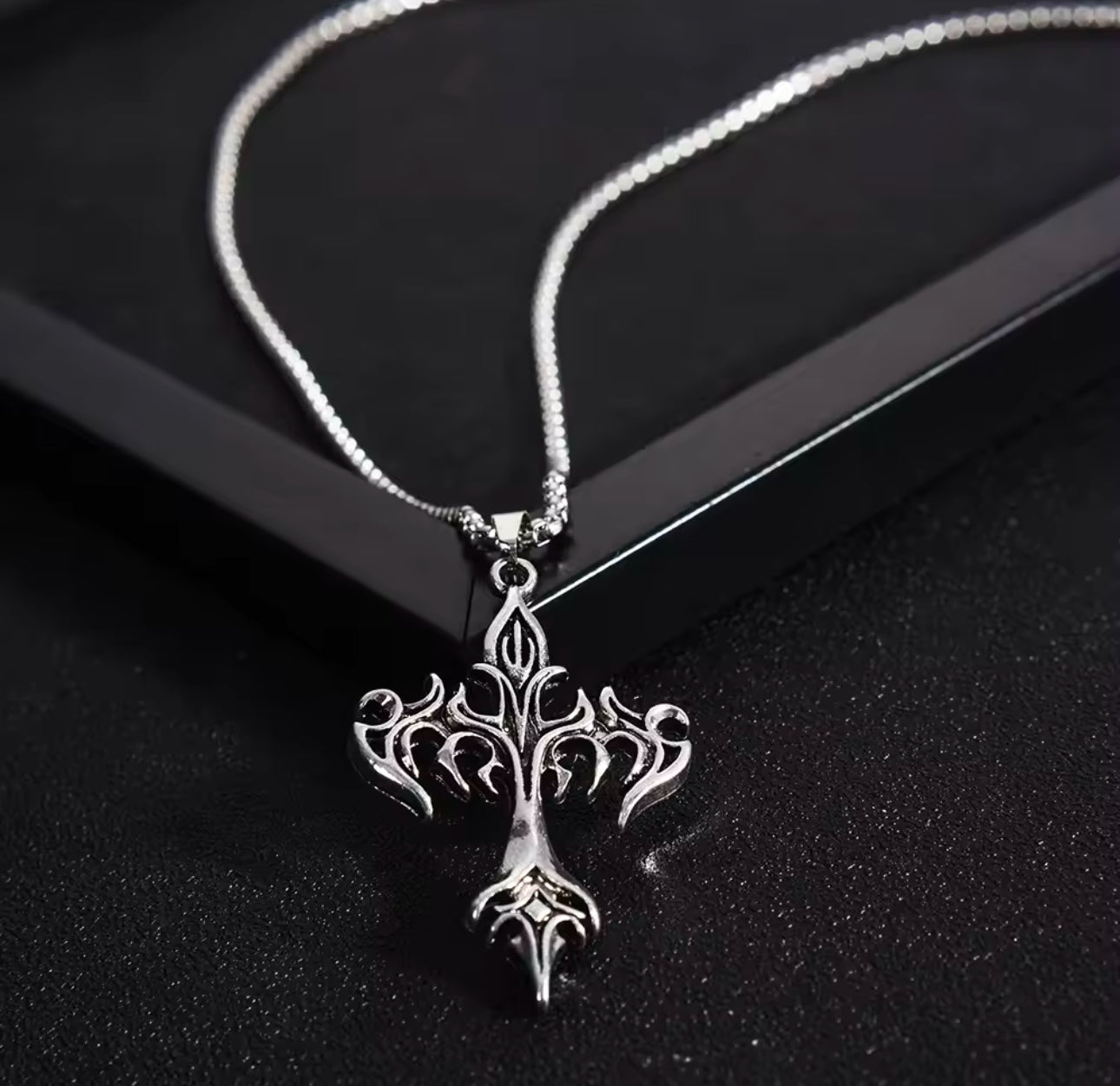 Flame Cross Necklace