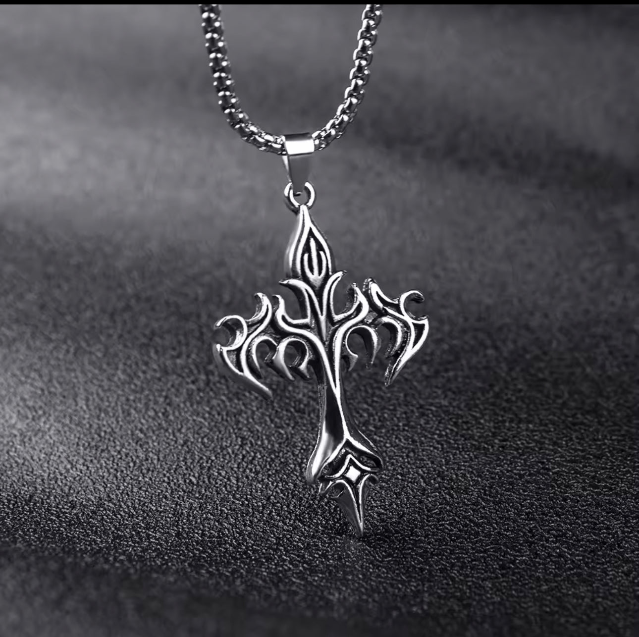 Flame Cross Necklace