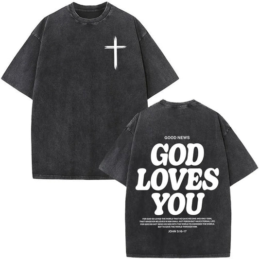 Good New God Loves You Tee